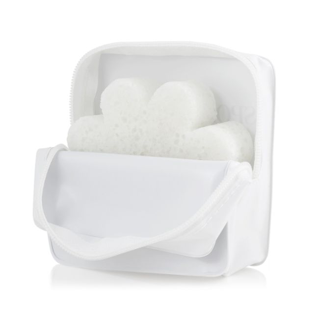 Trousse de viagem branca com esponja Spongellé