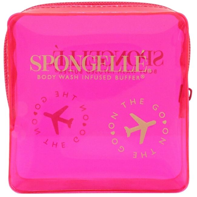 Reis toilettas met spons Spongellé in het roze
