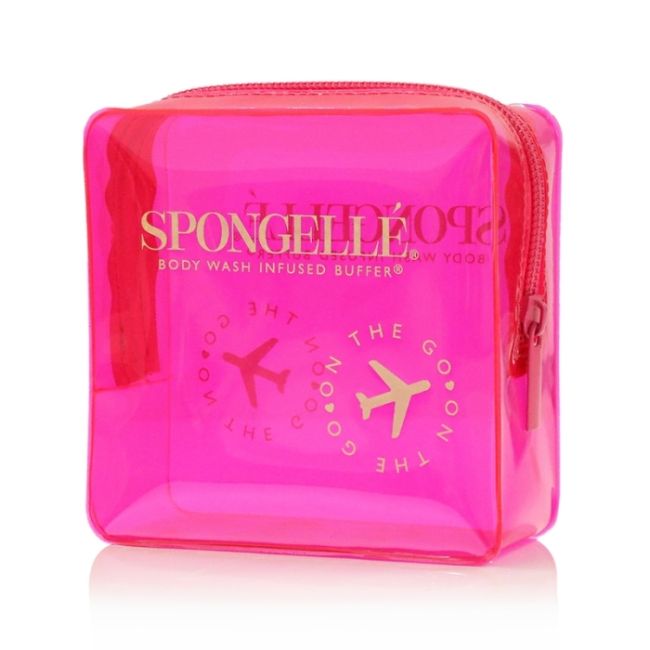 Reis toilettas met spons Spongellé in het roze