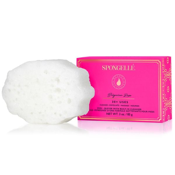 Roze Bulgaarse pedi buffer met infusie (30+ toepassingen) Spongellé 85g Roze Bulgaarse pedi buffer met infusie (30+ toepassingen) Spongellé 85g