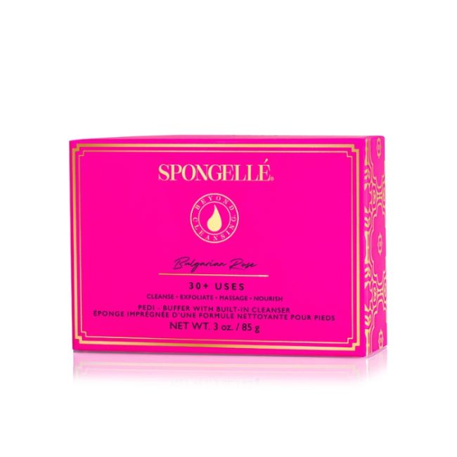 Roze Bulgaarse pedi buffer met infusie (30+ toepassingen) Spongellé 85g