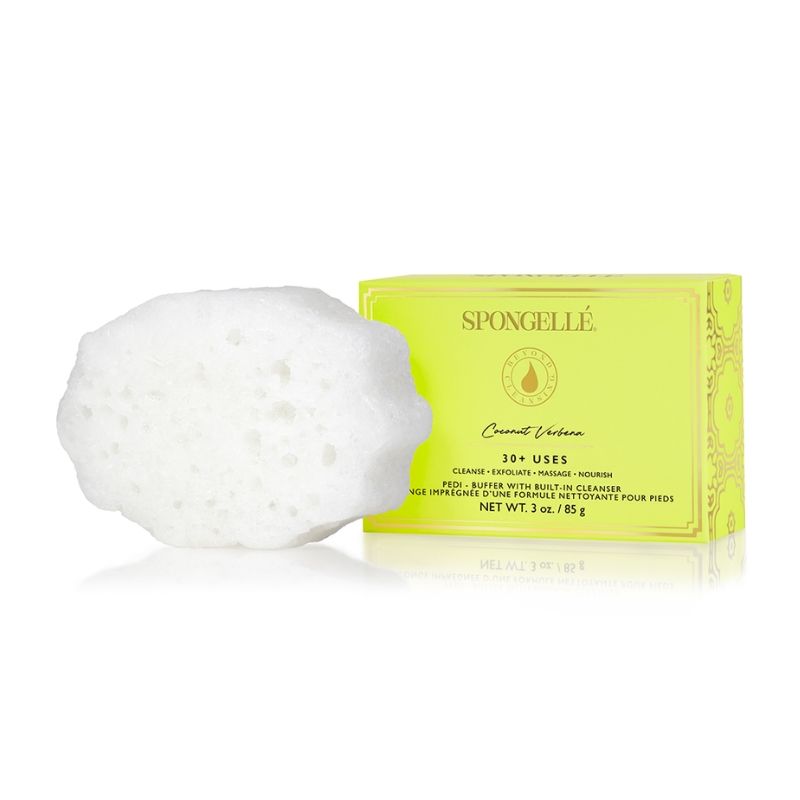 Coconut verbena pedi buffer infused sponge (30+ uses) Spongellé 85g