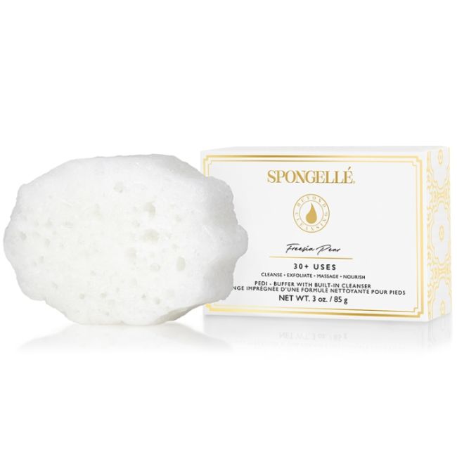 Geïnfuseerde pedi buffer freesia peer (30+ toepassingen) Spongellé 85g