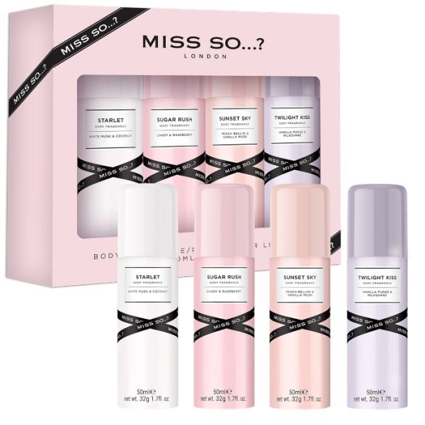 cofre de perfume para o corpo Miss So…? 4 x 50ml cofre de perfume para o corpo Miss So…? 4 x 50ml