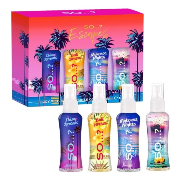 Coffret de bruma para o corpo So…? Escapes 4x 50ml Coffret de bruma para o corpo So…? Escapes 4x 50ml