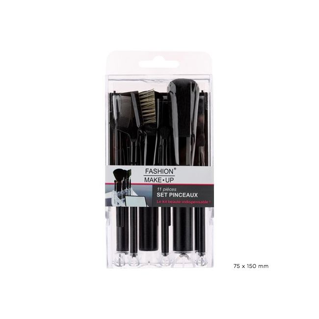Conjunto de pincéis com espelho Fashion Make Up