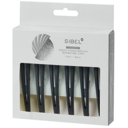 Pinzetten für Strähnen Carbon-Alu schwarz M 10cm Sibel 6 Stück