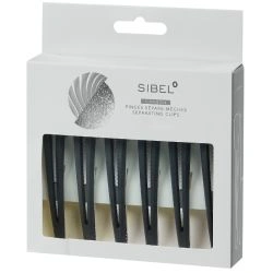 Pinzetten für Strähnen Carbon-Alu schwarz L 12cm Sibel 6 Stück