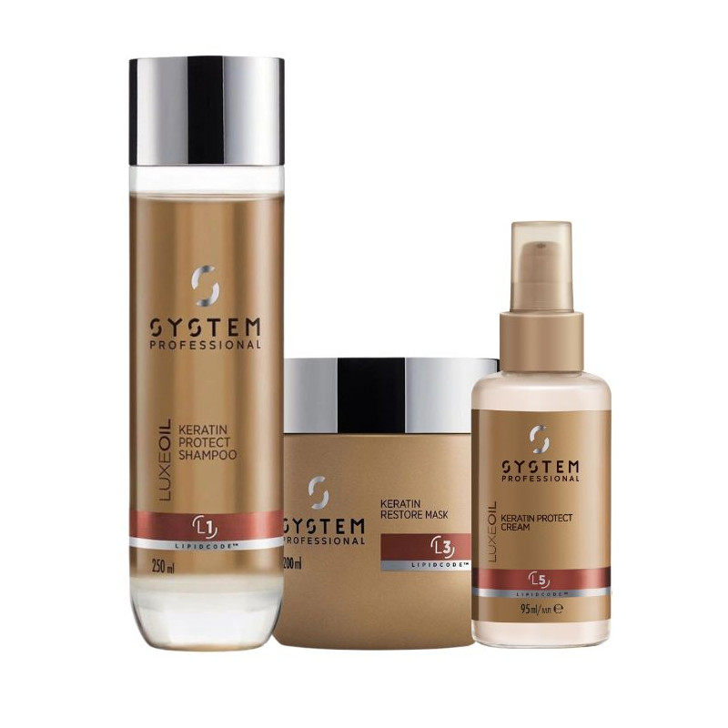 Pack cabello normal a fino + crema de protección LuxeOil System Professional