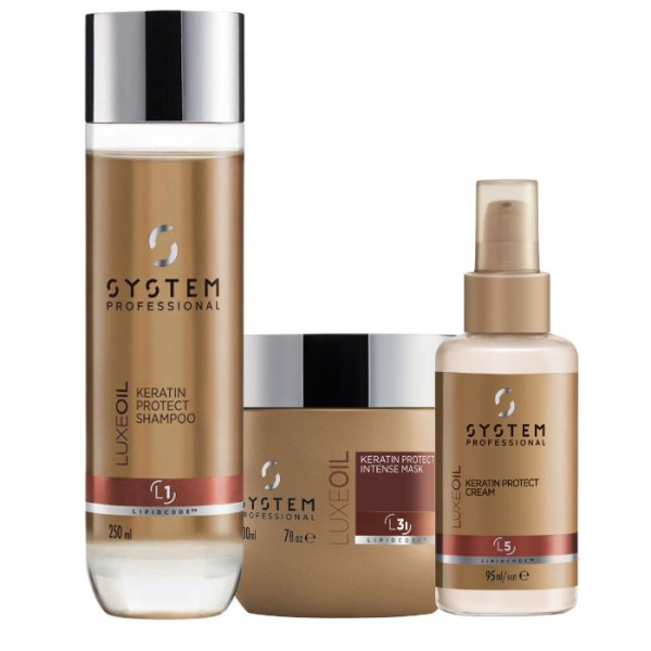 Pack cheveux épais + crème de protection LuxeOil System Professional