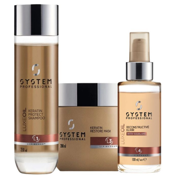 Pack cheveux normaux à fins LuxeOil avec elixir System Professional