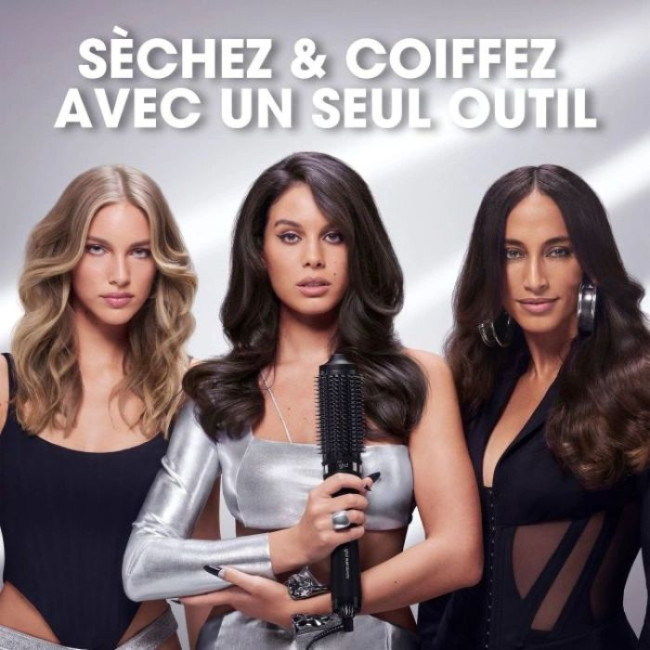 Duo spazzola lisciante 2-in-1 Duet Blowdry nera con crema volume brushing ghd 100ml