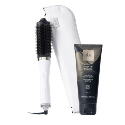 Duo brosse soufflante 2-en-1 Duet Blowdry blanc avec crème volume brushing ghd 100ml