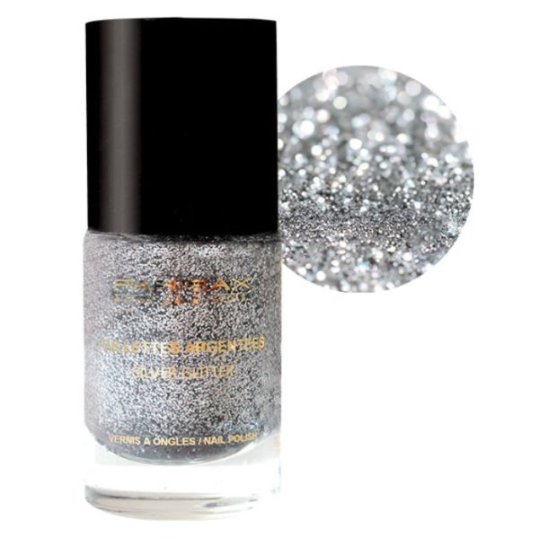 Verniz de unhas com glitter prateado Parisax