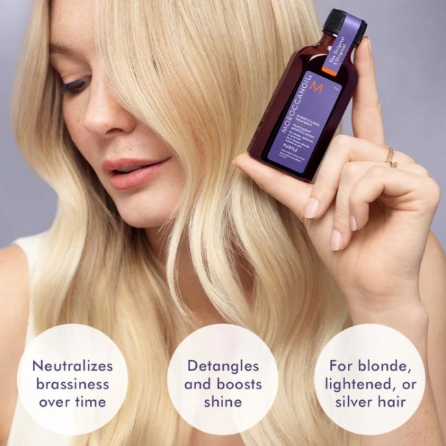 Sérum Purple óleo corretor cabelo loiro Moroccanoil 50ml