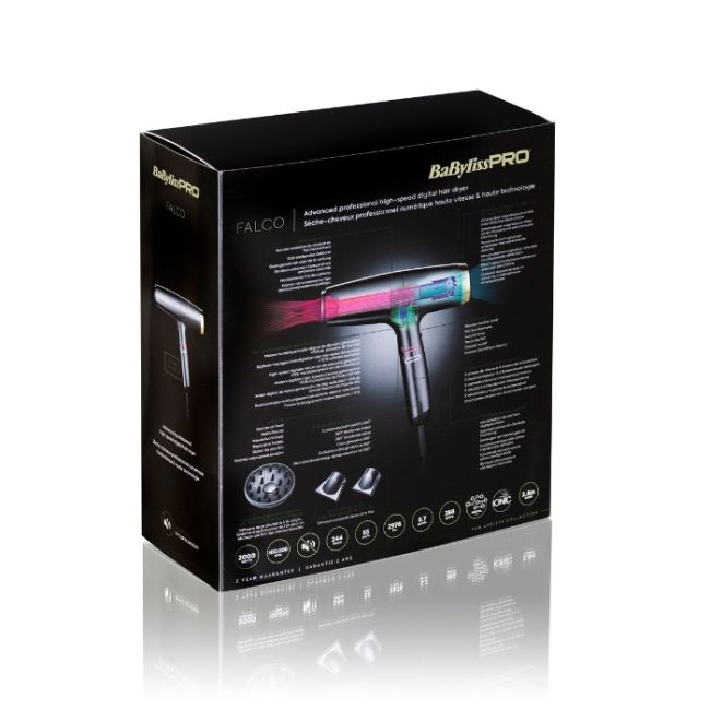 Secador de cabelo FALCO Iónico Cinza + Ouro 2000W Babyliss Pro