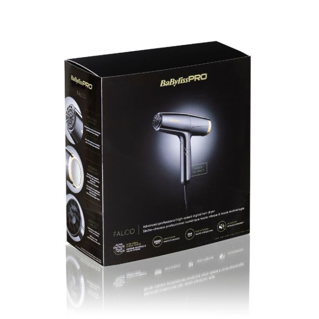 Föhn FALCO Ionic Grijs + Goud 2000W Babyliss Pro