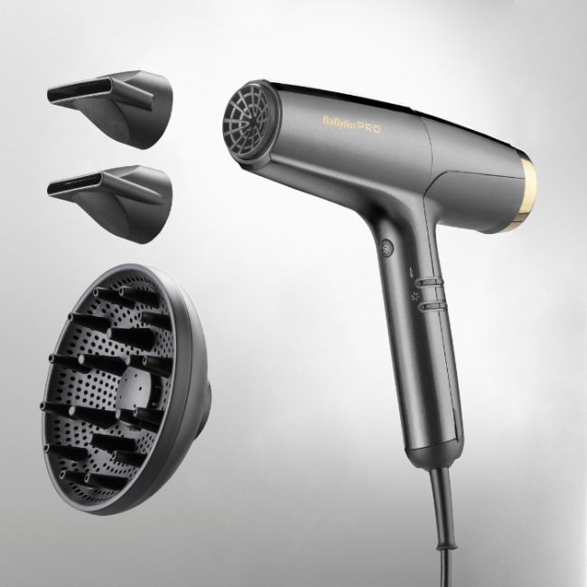 Föhn FALCO Ionic Grijs + Goud 2000W Babyliss Pro