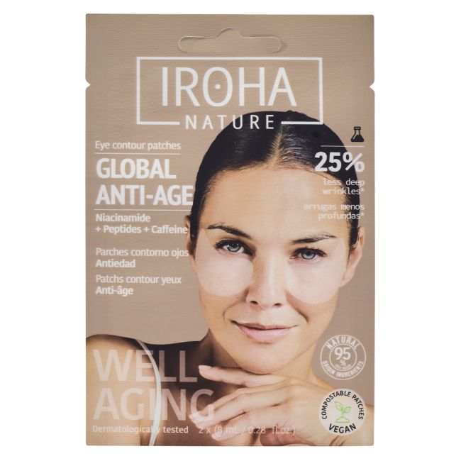 Patch para contorno dos olhos com Niacinamida, Cafeína e Peptídeos Iroha Nature
