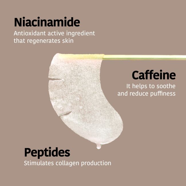 Patch para contorno dos olhos com Niacinamida, Cafeína e Peptídeos Iroha Nature