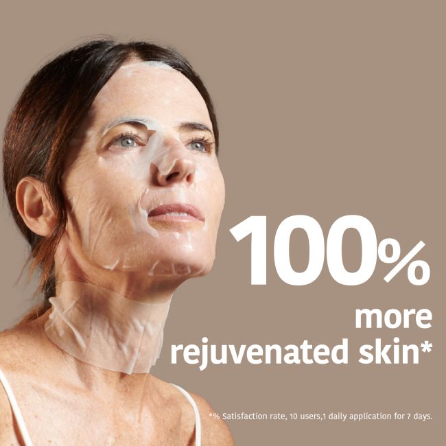 Máscara facial e para o pescoço de algodão anti-envelhecimento da IROHA
