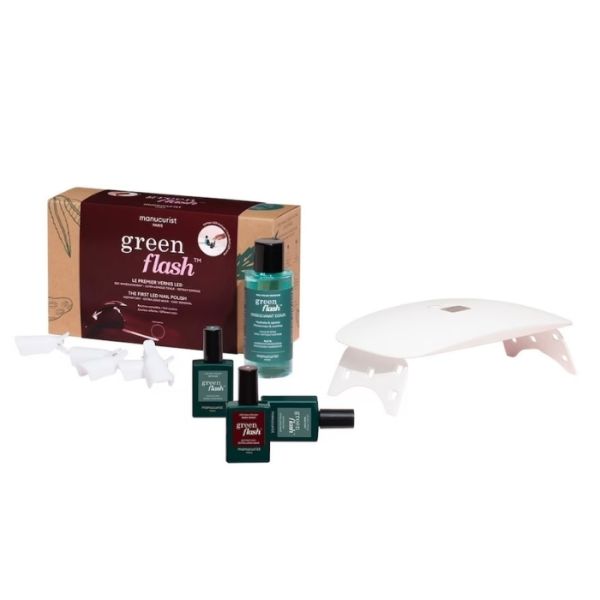 Essentiële kit semi-permanente LED Green Flash Dark Pansy Manucurist Essentiële kit semi-permanente LED Green Flash Dark Pansy Manucurist