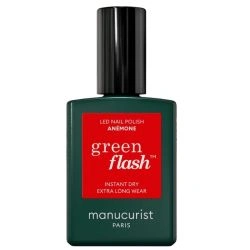 LED Semi-Permanent Nail Polish Green Flash Anemone Manucurist 15ml