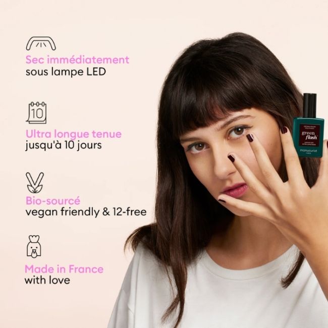 LED Semi-Permanent Nail Polish Green Flash Mystic Manucurist 15ml