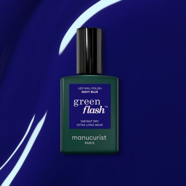 Semi-permanente LED-vernis Green Flash Navy Blue Manucurist 15ml