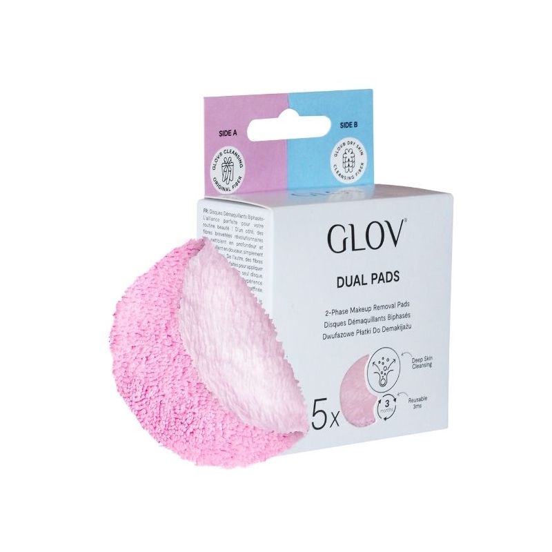 5 discos desmaquilhantes reutilizáveis rosa Glov