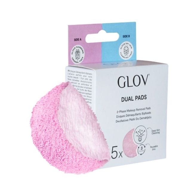 5 discos desmaquilhantes reutilizáveis rosa Glov