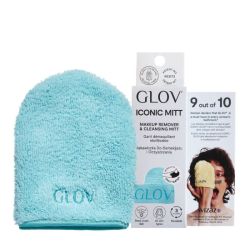 Gant démaquillant à l'eau réutilisable bleu Glov