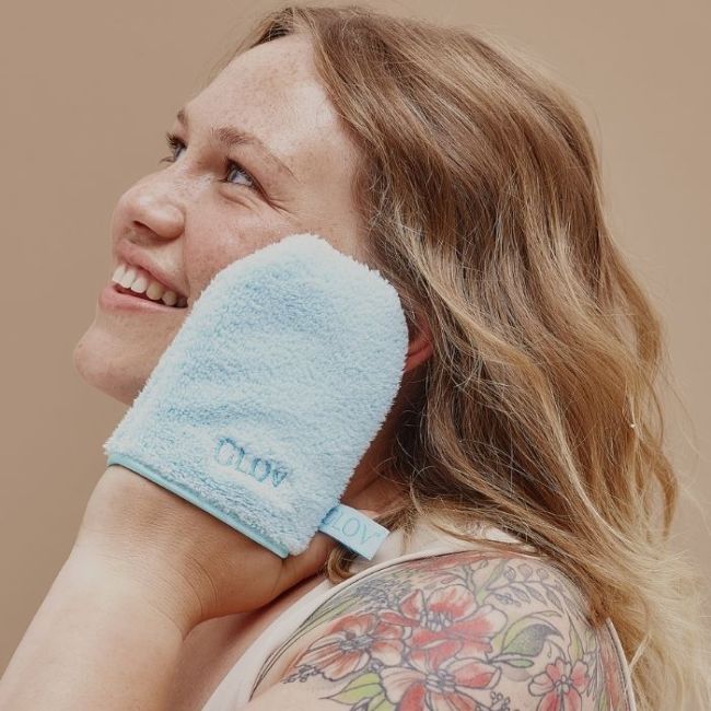 Herbruikbare blauwe Glov watermake-upremoverhandschoen