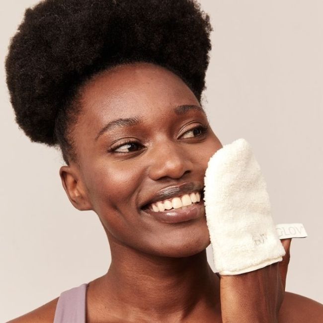 Luva de desmaquilhagem reutilizável em água ivoire Glov