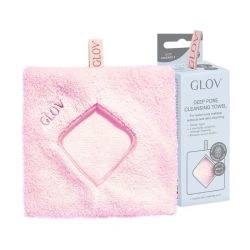 Gant serviette démaquillant réutilisable rose Glov