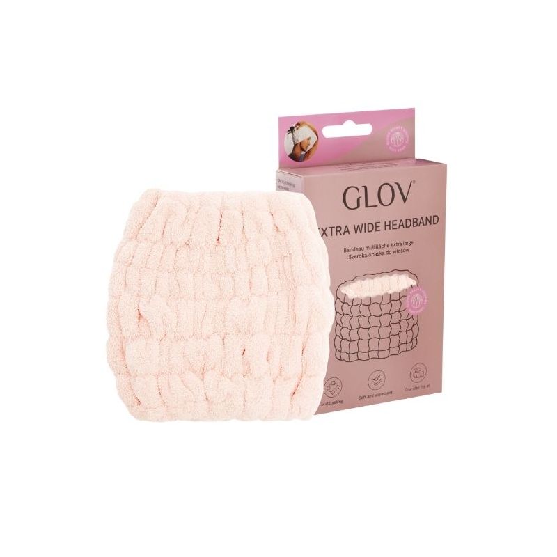 Fascia per capelli extra large rosa pastello Glov