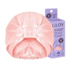 Bonnet de nuit en satin anti-frisottis rose Glov