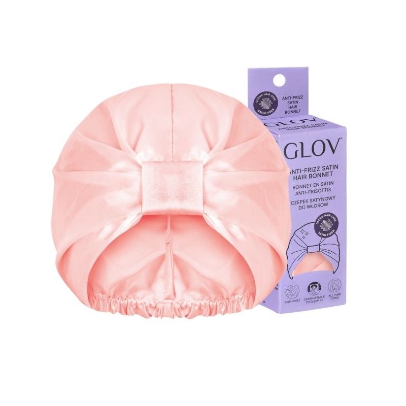 Touca de noite em satin anti-frizz rosa Glov