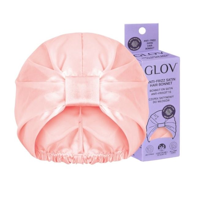 Touca de noite em satin anti-frizz rosa Glov