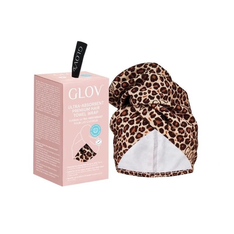Turbante ultra-absorvente para cabelos de leopardo Glov