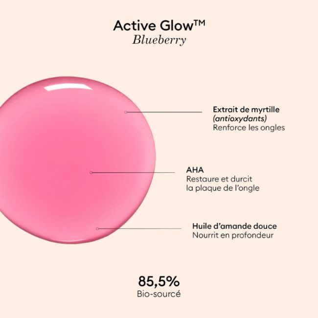 Verzorgende hydraterende vernis Active Glow Blueberry Manucurist 15ml