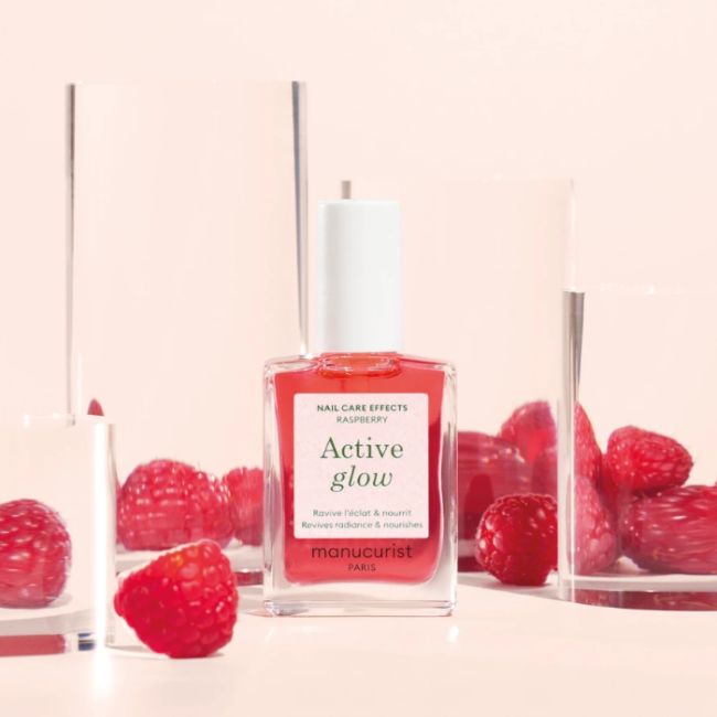Verzorgende hydraterende vernis Active Glow Framboos Manucurist 15ml