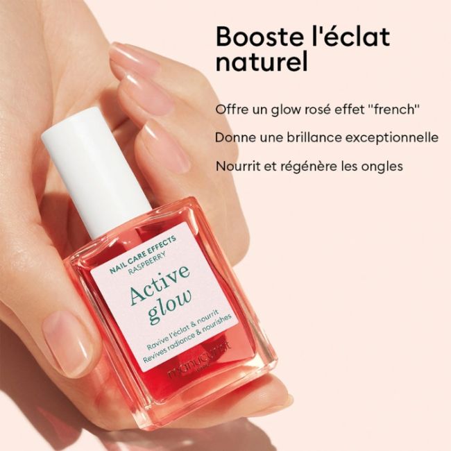 Verzorgende hydraterende vernis Active Glow Framboos Manucurist 15ml