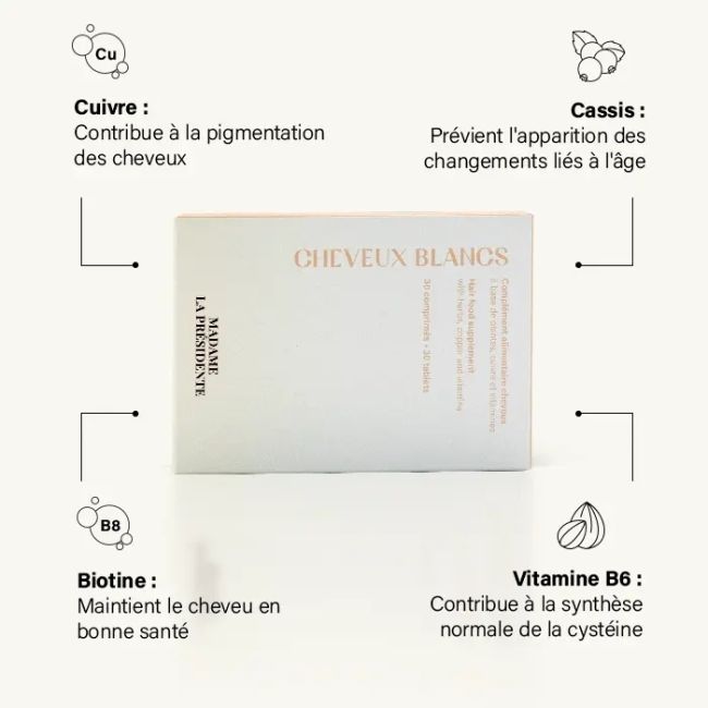Suplemento alimentar para cabelos Cabelos brancos Senhora Presidente