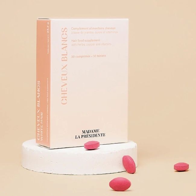 Voedingssupplement voor haar Witte haren Mevrouw de President