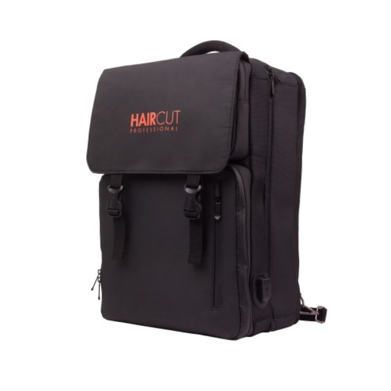 Mochila preta e laranja Haircut