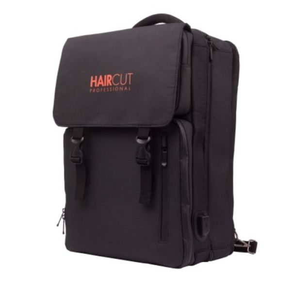 Mochila preta e laranja Haircut Mochila preta e laranja Haircut