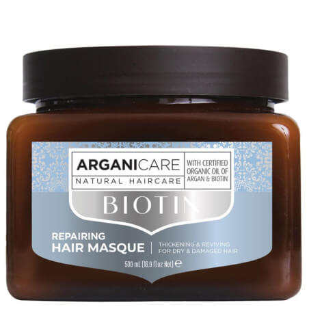 Máscara hidratante reparadora para cabelos secos com Biotina Arganicare 500ML
