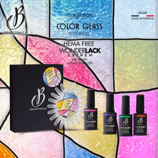 Semi permanent Wonderlack Hema free vitragel leafy Color Glass Beautynails 8ML