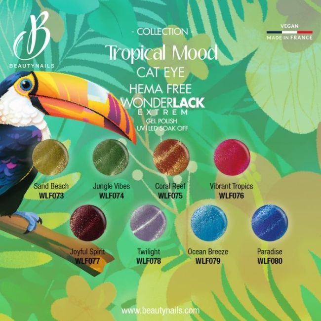 Semi permanent Wonderlack Hema free cat eye jungle vibes Tropical Mood Beautynails 8ML
